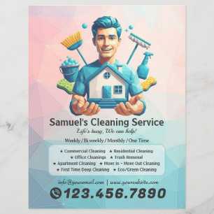 Flyer Servicio de limpieza de casas modernas ama de llav