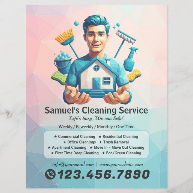 Flyer Servicio de limpieza de casas modernas ama de llav (Frente)