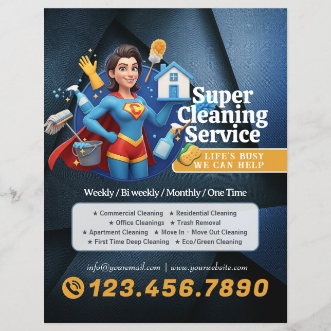 Flyer Servicio de limpieza de casas modernas ama de llav (Frente)