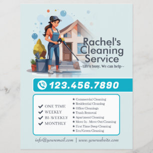 Flyer Servicio de limpieza de casas modernas ama de llav