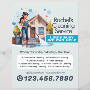 Flyer Servicio de limpieza de casas modernas ama de llav