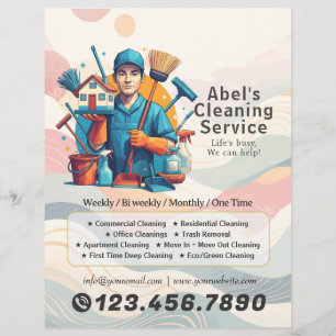 Flyer Servicio de limpieza de casas modernas ama de llav