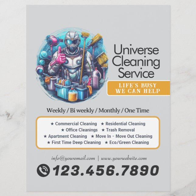 Flyer Servicio de limpieza de casas modernas ama de llav (Frente)