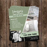 Flyer Servicio de limpieza de casas profesionales de don<br><div class="desc">Folletos del Servicio de limpieza de casas profesionales Sage Green Maid.</div>