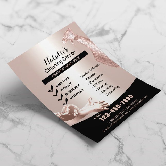 Flyer Servicio de limpieza de casas Rosa profesional Gol (Subido por el creador)