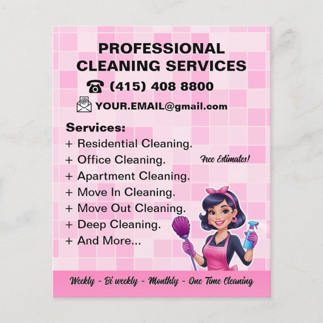 Flyer Servicio de limpieza de casas Señora de la limpiez (Frente)