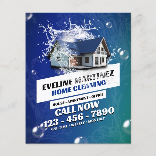 Flyer Servicio de limpieza de salpicaduras de agua en la (Frente)