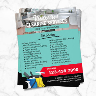 Flyer Servicio de limpieza de ventanas de limpieza de ca