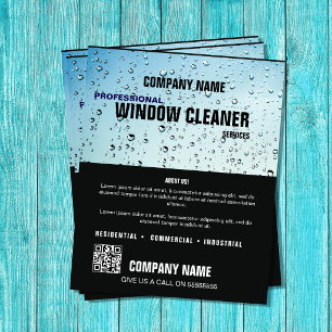 Flyer Servicio de limpieza de VENTANAS profesional perso