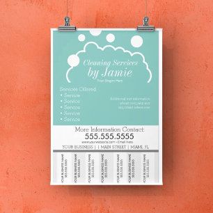 Flyer Servicio de limpieza empresarial Suds Tear Off Str