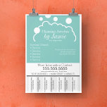 Flyer Servicio de limpieza Empresas Suds Tear Off Strips<br><div class="desc">Volantes modernos para servicio de limpieza</div>