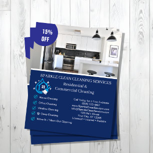 Flyer Servicio de limpieza profesional Tarjeta de nego