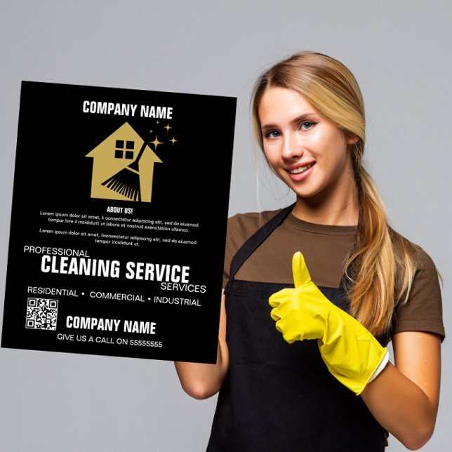 Flyer Servicio de limpieza profesional | Tarjeta de nego (Subido por el creador)