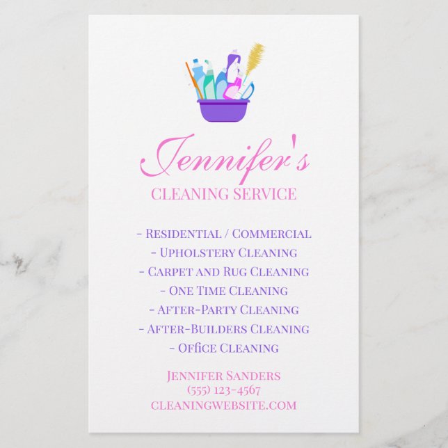Flyer Servicio de limpieza Suministros de Compras (Frente)
