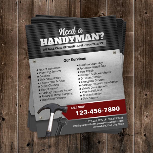 Flyer Servicio de mantenimiento de Handyman Metalizado p (Subido por el creador)