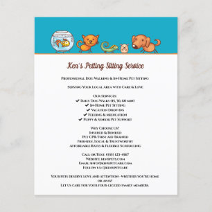 Flyer Servicio de Mascota de Cuidado Animal de Caminata 