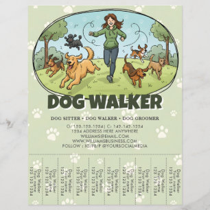 Flyer Servicio de Paseo de Perros Personalizado