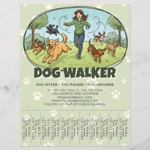 Flyer Servicio de Paseo de Perros Personalizado