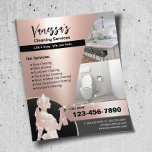 Flyer Servicio de tintorería moderno para Rosas<br><div class="desc">Folletos de servicio de limpieza de casas profesionales.</div>