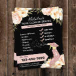 Flyer Servicio moderno de limpieza de casas con decoraci<br><div class="desc">Servicio De Limpieza De Casas Modernas Servicio Elegante Volantes Florales.</div>