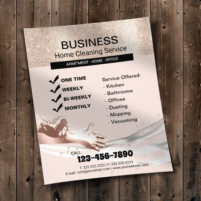 Flyer Servicio moderno de limpieza de viviendas (Subido por el creador)