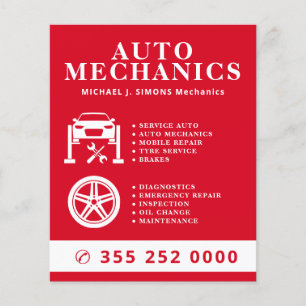 Flyer Servicio móvil de mecánico profesional de reparaci