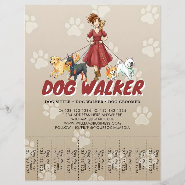 Flyer Servicio personalizado de cuidado de mascotas y pa (Frente)