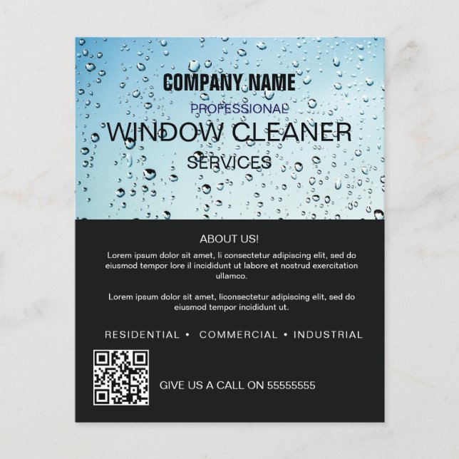 Flyer Servicio profesional de limpieza de VENTANAS Tarje (Frente)