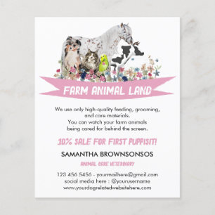 Flyer Servicios de Animales Mascotas Caballo Vaca Oveja 