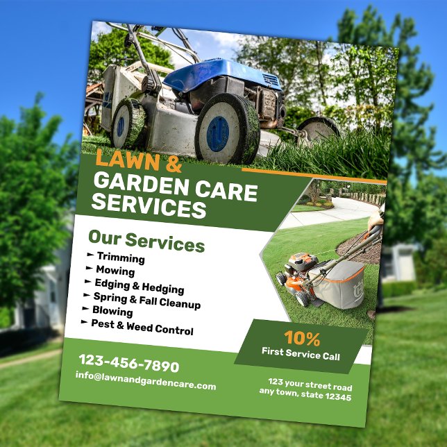 Flyer Servicios de cuidado de jardín y jardín (Subido por el creador)