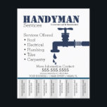 Flyer Servicios de fontanería de Handyman desgarrando vo<br><div class="desc">Volantes modernos para Handyman</div>