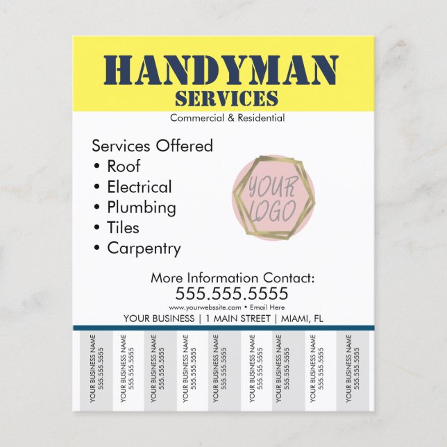 Flyer Servicios de fontanería de mano de obra limpia Des (Frente)