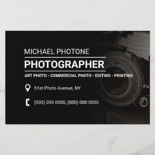 Flyer Servicios de fotografía estilo negro desvanecido