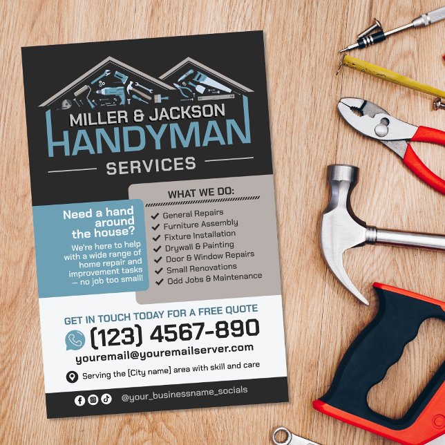 Flyer Servicios de Handyman - Reparación y mantenimiento (Subido por el creador)