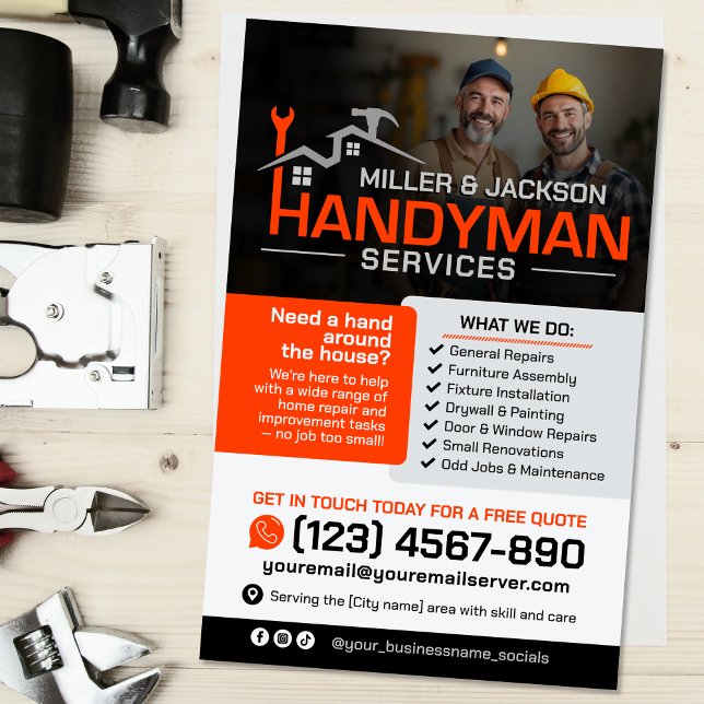 Flyer Servicios de Handyman - Reparación y mantenimiento (Subido por el creador)