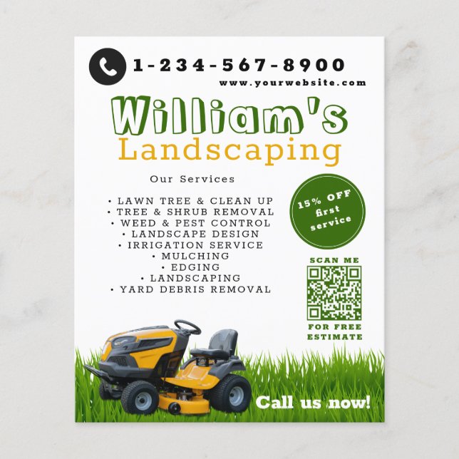 Flyer Servicios de jardinería para el cuidado del jardín (Frente)
