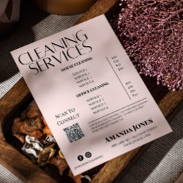 Flyer Servicios de Limpieza Asistenta Precio Rosa Pastel