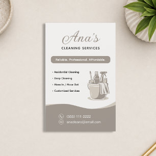 Flyer Servicios de Limpieza de Casas Beige Neutro