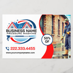 Flyer Servicios de Limpieza de Casas con Lavado a Presió