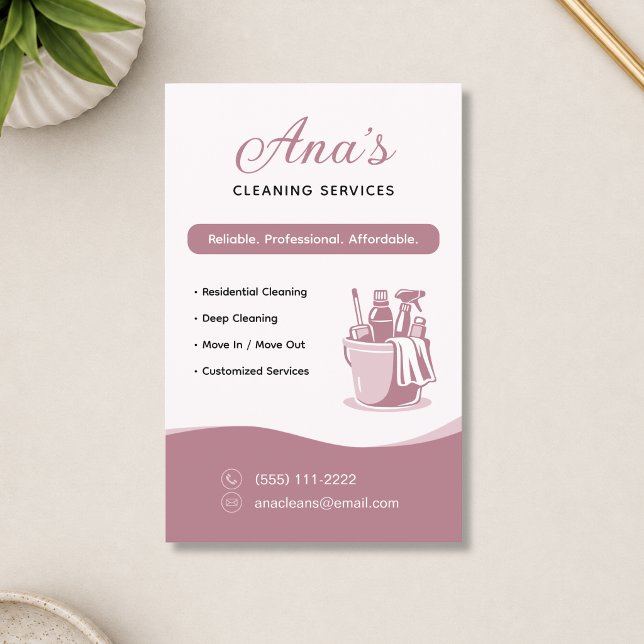 Flyer Servicios de Limpieza de Casas Dusty Rose (House Cleaning Services Dusty Rose Flyer)