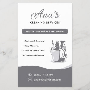 Flyer Servicios de limpieza de casas Limpieza doméstica