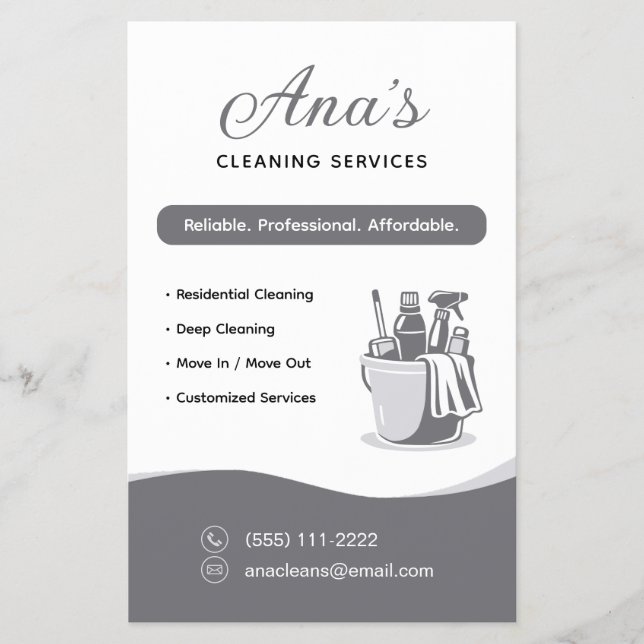 Flyer Servicios de limpieza de casas Limpieza doméstica  (Frente)
