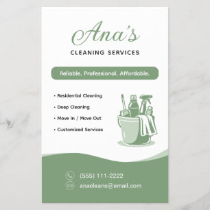 Flyer Servicios de Limpieza de Casas Limpieza Verde