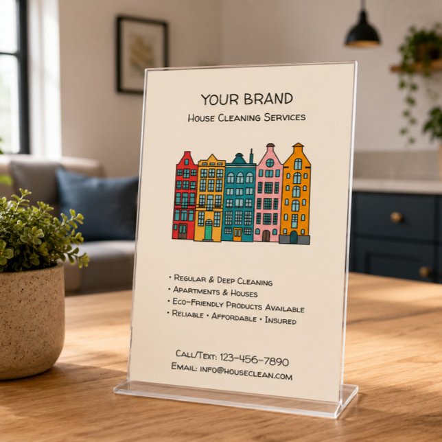 Flyer Servicios de limpieza de casas personalizados QR (Subido por el creador)