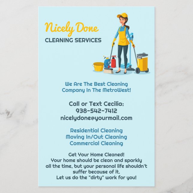Flyer Servicios de limpieza de empleados domésticos (Frente)