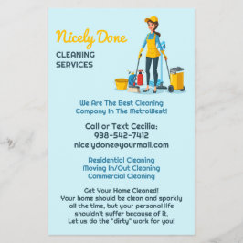 Flyer Servicios de limpieza de empleados domésticos