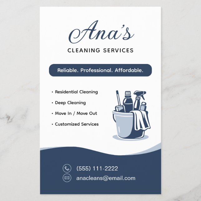 Flyer Servicios de limpieza del hogar Limpieza del hogar (Frente)