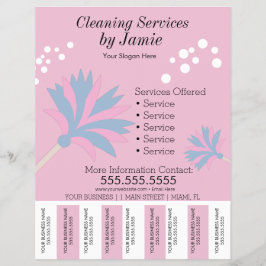 Flyer Servicios de limpieza Desgarro de negocio de tiras