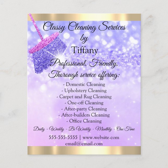 Flyer Servicios de limpieza elegantes Limpieza del hogar (Frente)