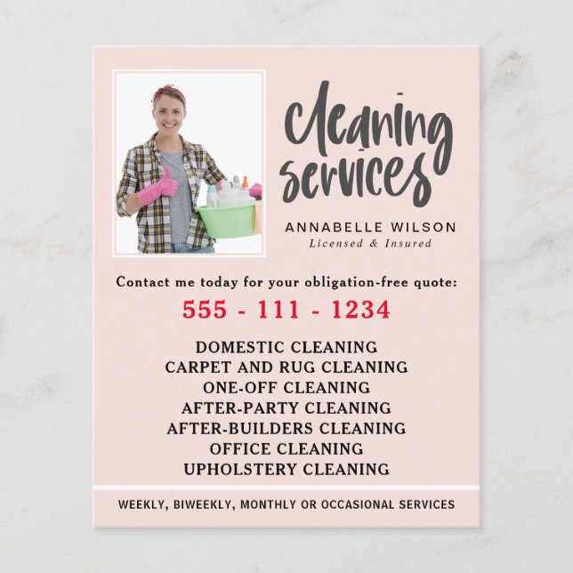 Flyer Servicios de limpieza Foto moderna (Frente)